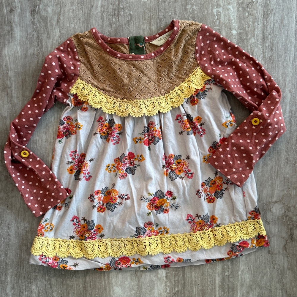 Long sleeve Matilda Jane Top with Lace Detail Sz 8